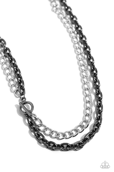 Paparazzi Industrial Improv - Black Chain Necklace