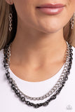 Paparazzi Industrial Improv - Black Chain Necklace