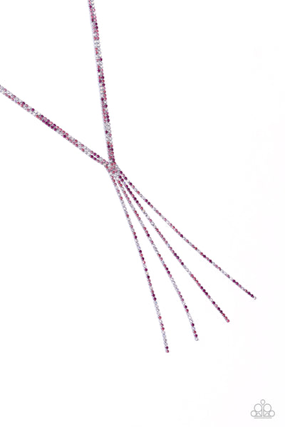 Paparazzi Jazz STRANDS - Pink Glittery Rhinestones Necklace