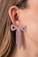 Paparazzi Just BOW With It - Pink Earrings