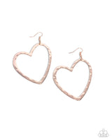 Paparazzi Just My Type - Rose Gold Heart Earrings