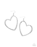 Paparazzi Just My Type - Silver Heart Earrings