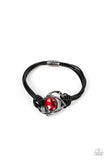 Paparazzi Keep Your Distance - Red Oversized Oval Gem Bracelet