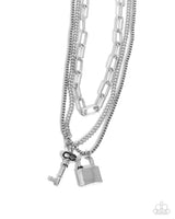 Paparazzi LOCKS of Luck - Black Lock Layers Necklace