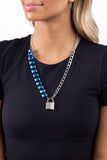 Paparazzi LOCK and Roll - Blue Chain Necklace