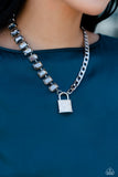 Paparazzi CONVENTION EXCLUSIVE LOCK and Roll - Silver Necklace