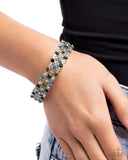 Paparazzi Ladylike Lattice- Green Bracelet