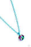 Paparazzi Las Vegas DIP - Blue UV oilSpill Pendant Necklace
