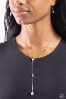 Paparazzi Lavish Lariat - White Necklace