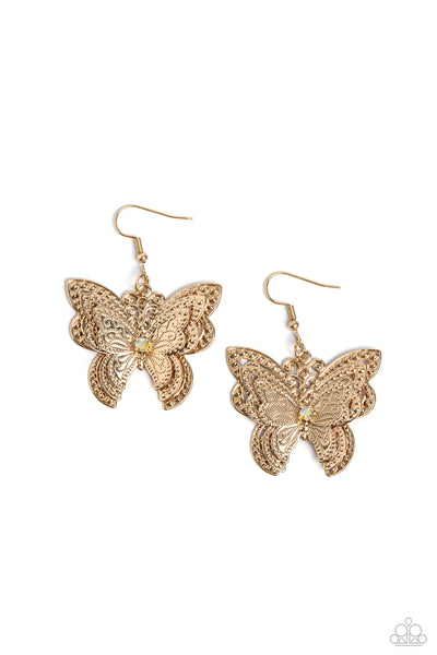 Paparazzi Layered Launch - Multi Butterfly Earrings