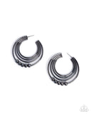 Paparazzi Layered Longevity- Black Earrings Hoops