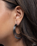Paparazzi Layered Longevity- Black Earrings Hoops