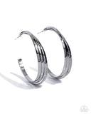 Paparazzi Layover Leader - Black Hoops Earrings