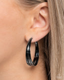 Paparazzi Layover Leader - Black Hoops Earrings