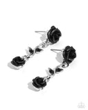 Paparazzi Led by the ROSE - Black Rose Earrings