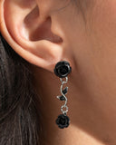 Paparazzi Led by the ROSE - Black Rose Earrings