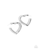 Paparazzi Local Attraction- Silver Heart Hoops