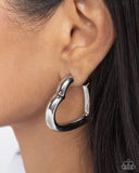 Paparazzi Local Attraction- Silver Heart Hoops