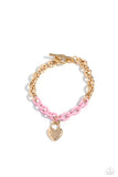 Paparazzi Locked and Loved - Pink Heart Bracelet