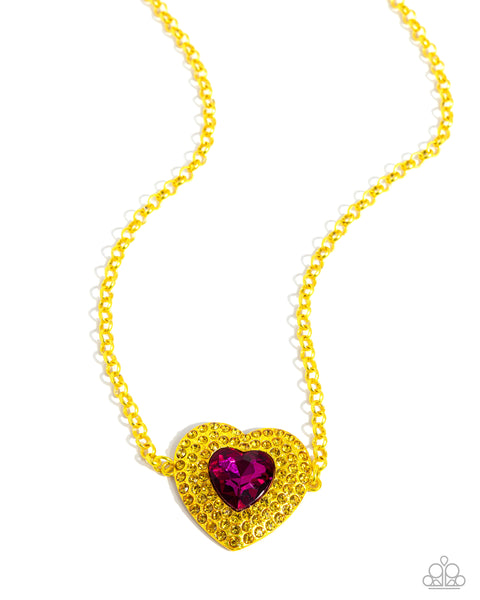 Paparazzin Locket Leisure - Yellow Necklace