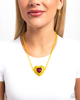 Paparazzin Locket Leisure - Yellow Necklace