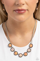 Paparazzi Looking for DOUBLE - Orange Shimmer Opalescent Gems Necklace