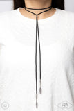 Paparazzi BLACK DIAMOND Lost On The Wind - Black Suede Chocker Necklace