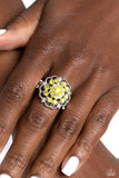 Paparazzi Love ROSE - Yellow Air Rose Rhinestone Ring