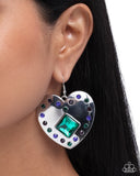 Paparazzi Lovely Lights- Green Heart Earrings