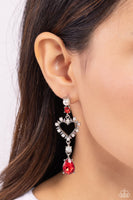 Paparazzi Lovers Lure - Red Heart Earrings