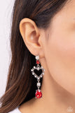 Paparazzi Lovers Lure - Red Heart Earrings