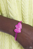Paparazzi Lovestruck Lineup - Pink Heart Bracelet