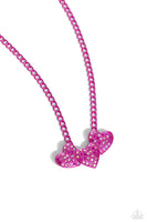 Paparazzi Low-Key Lovestruck - Pink Heart Necklace