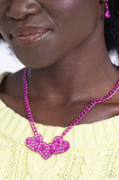 Paparazzi Low-Key Lovestruck - Pink Heart Necklace