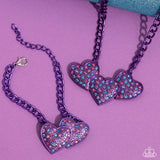 Paparazzi Low-Key Lovestruck - Purple Heart Necklace
