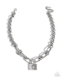 Paparazzi Luminescent Lockdown- Silver Necklace