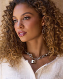 Paparazzi Luminescent Lockdown- Silver Necklace
