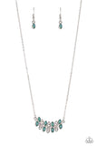 Paparazzi Lustrous Laurels - Green Marquise-Cut Necklace