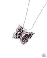 Paparazzi Magical Metamorphosis - Purple Butterfly Necklace