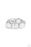Paparazzi Majestic Mashup - White Stretchy Bracelet