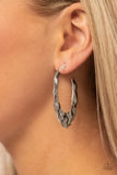 Paparazzi Make a Ripple - Silver Hoops Earrings