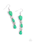 Paparazzi Malibu March - Green Earrings