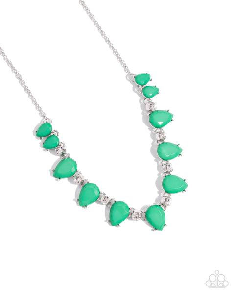 Paparazzi Malibu Marvel - Green Necklace