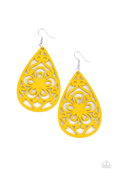 Paparazzi Marine Eden - Yellow Earrings