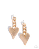 Paparazzi Mechanic Match- Gold Heart Earrings