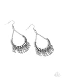 Paparazzi Melodic Moons - Silver Earrings