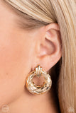 Paparazzi Metro Voyage - Gold Earrings ClipOns