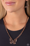 Paparazzi Midair Monochromatic - Copper Butterfly Necklace