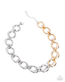Paparazzi Mismatched Minuet- Gold Necklace