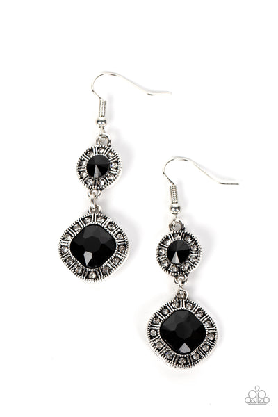 Paparazzi Modern Motives - Black Rhinestones Earrings